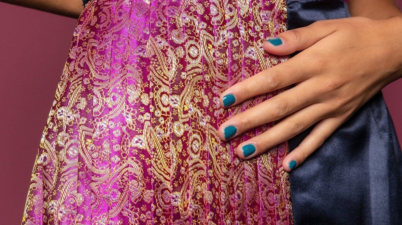 Pleating, cocktail dresses with pleats, evening wear, South Asian inspired dresses