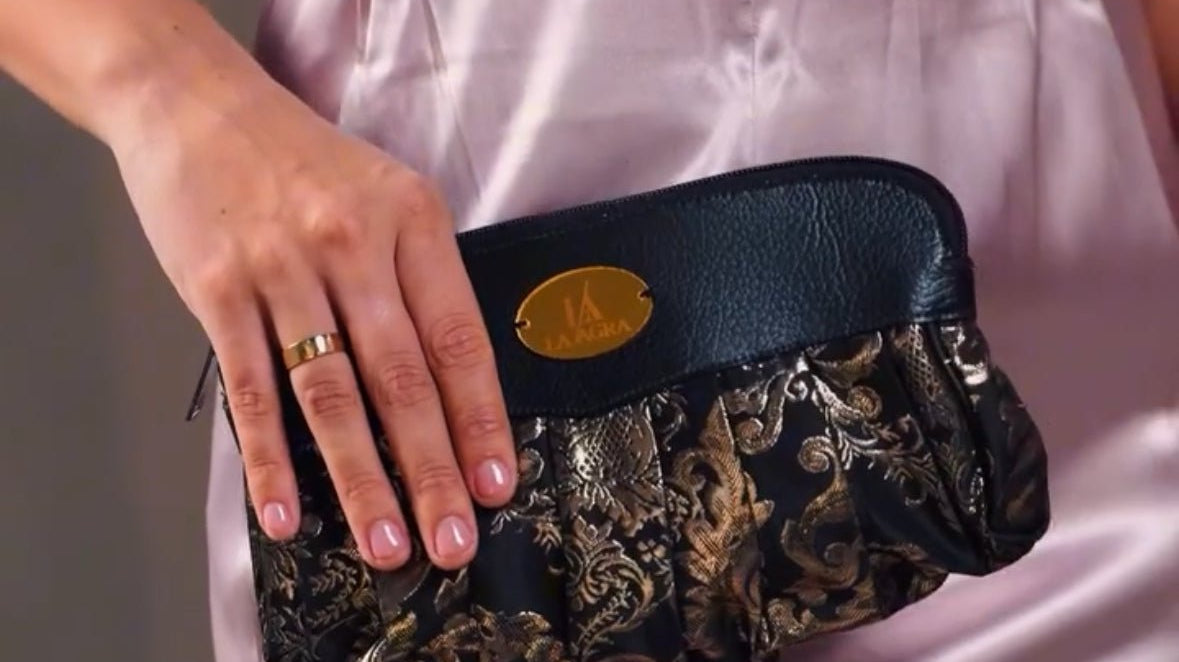 black and gold clutch