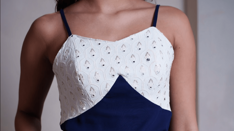 Mirrored fabric on georgette