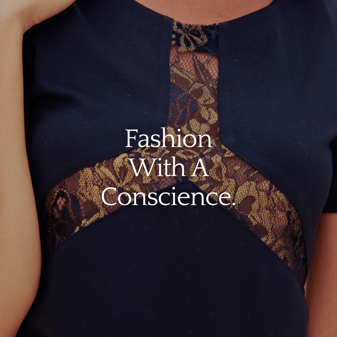 Black dress with gold lace