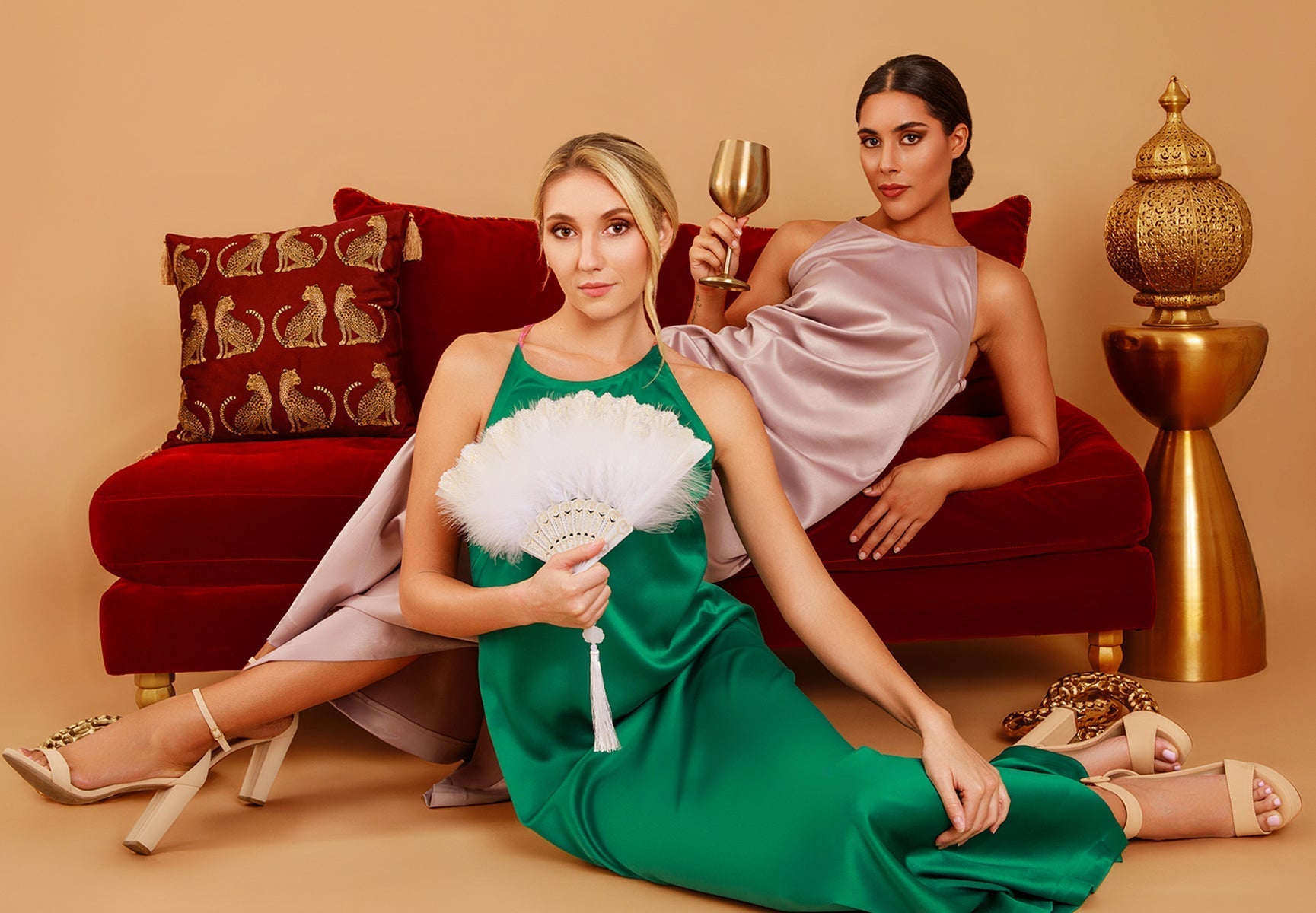 Two Women in cocktail dresses