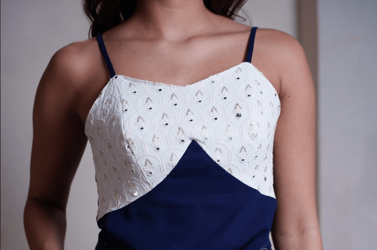 Mirrored fabric on georgette