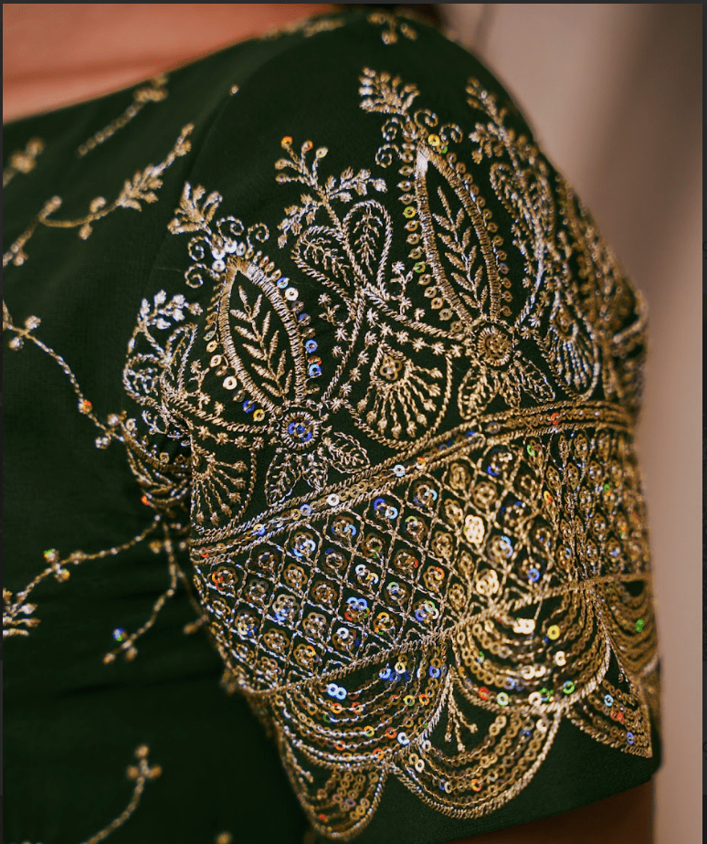 green sleeve from dress