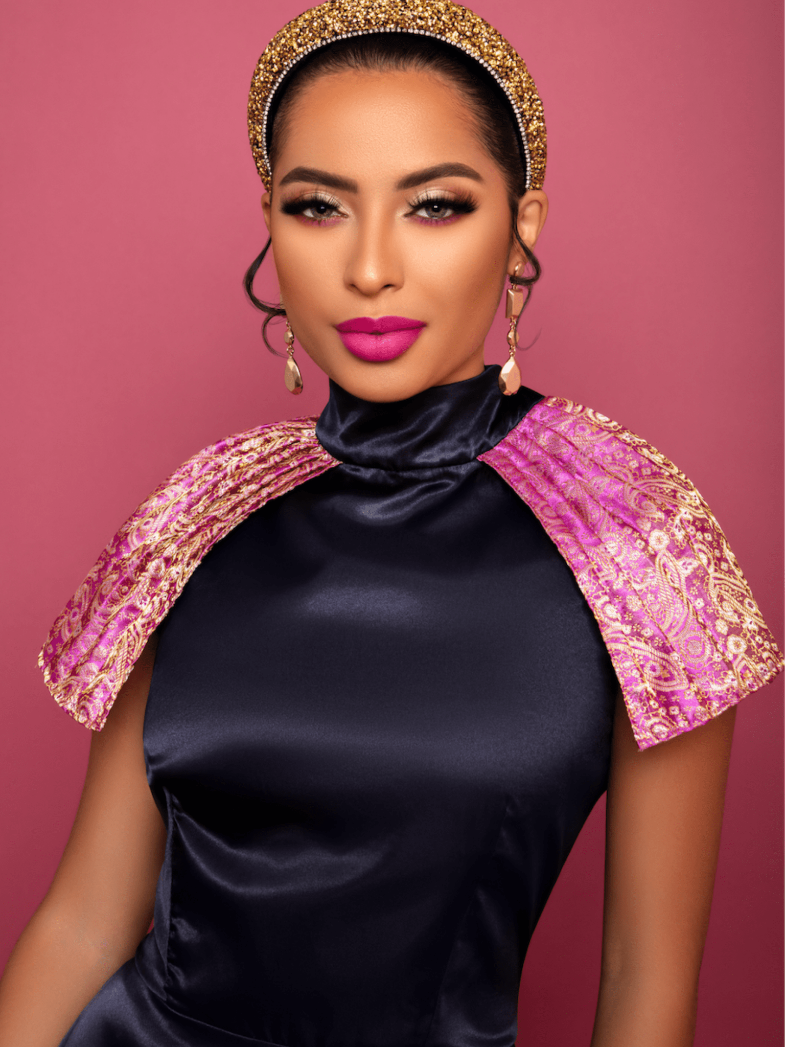 Model wearing the Vivana dress, a South Asian–inspired, artisan-crafted dress with intricate detailing and a modern, refined silhouette