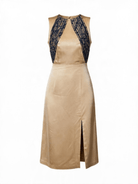 The Samara Dress by La' Agra is a luminous, heritage-inspired dress with soft draping and a contemporary fit, made for weddings and evening events.