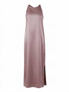 Wear The Karina Dress in lilac by La' Agra to garden weddings and evening events. A flowing, artisan-crafted dress with subtle embroidered detail