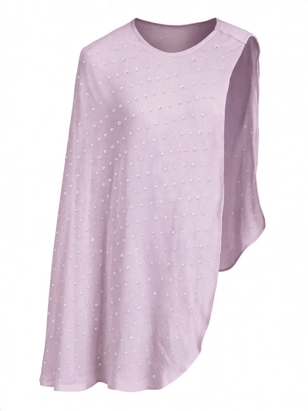 Drape The Maya Shawl by La' Agra over a white top or sleeveless layer. An artisan-made lilac shawl that adds soft, elegant color to any outfit.
