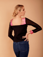 Close up of the back of the top 