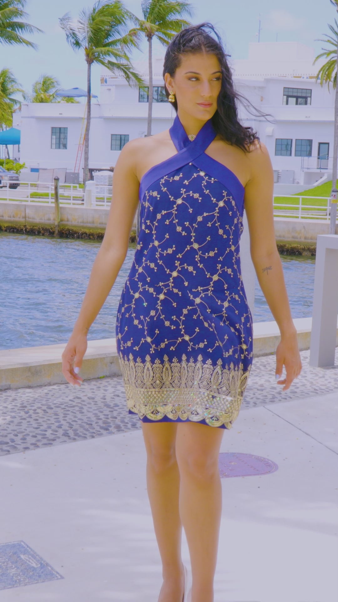 video of blue dress 